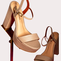 Tacón Cuero 14cm Nude