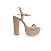 Tacón Cuero 14cm Nude
