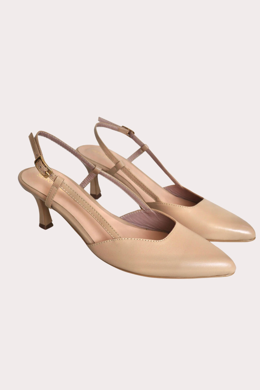 Kitten Heels "Inès" en Cuero Italiano