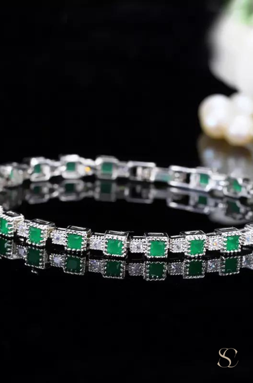 Mini green squares Brazalete