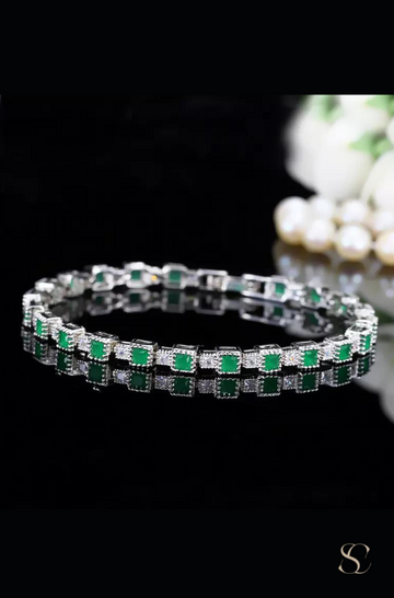 Mini green squares Brazalete