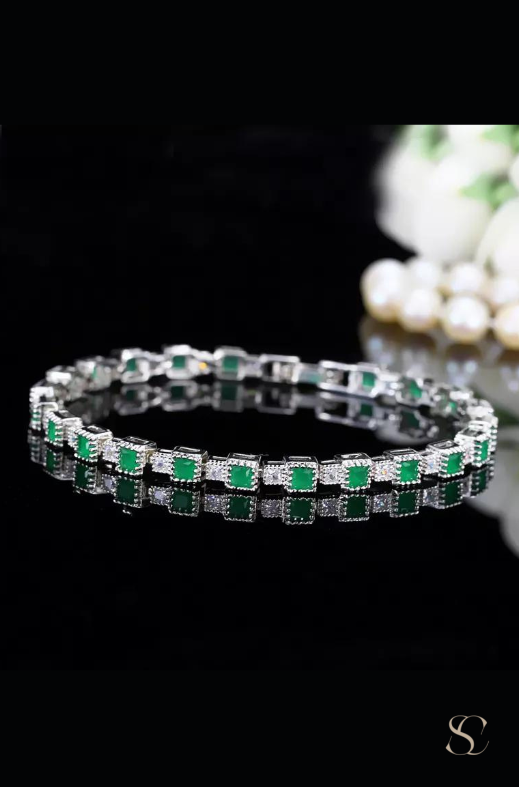 Mini green squares Brazalete