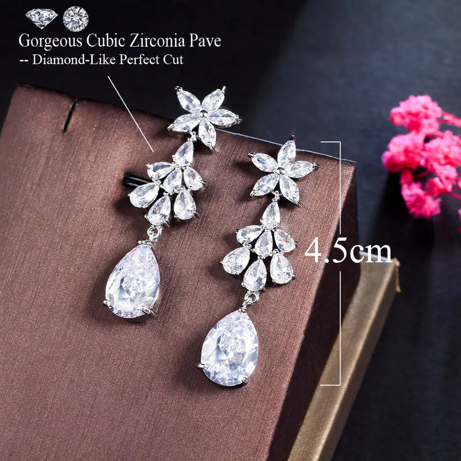 Pendientes flores plata