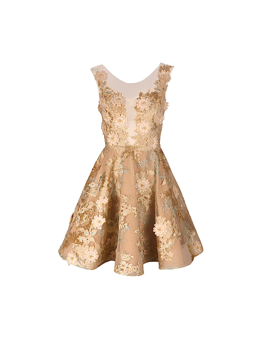 Alita Mini Elegant Dress Gold