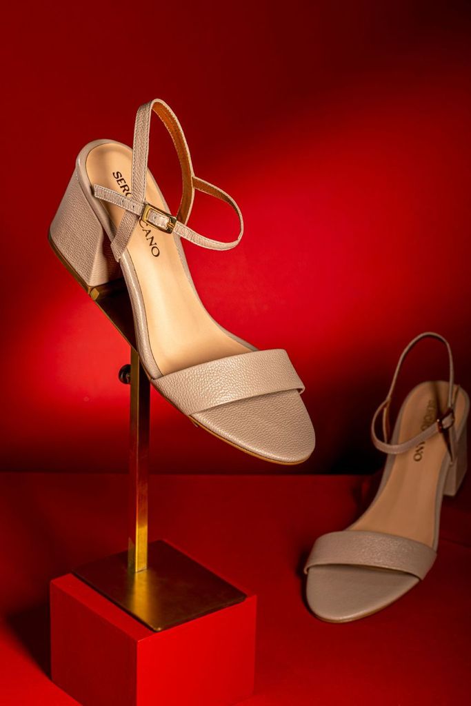 Tacón Cuero 7cm Nude