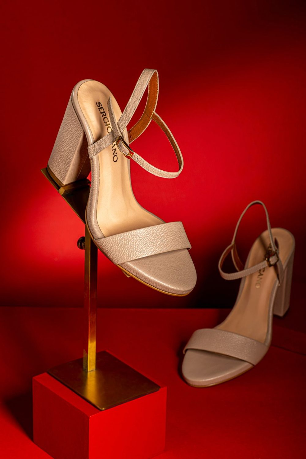 Sandalia Tacón Cuero 11cm