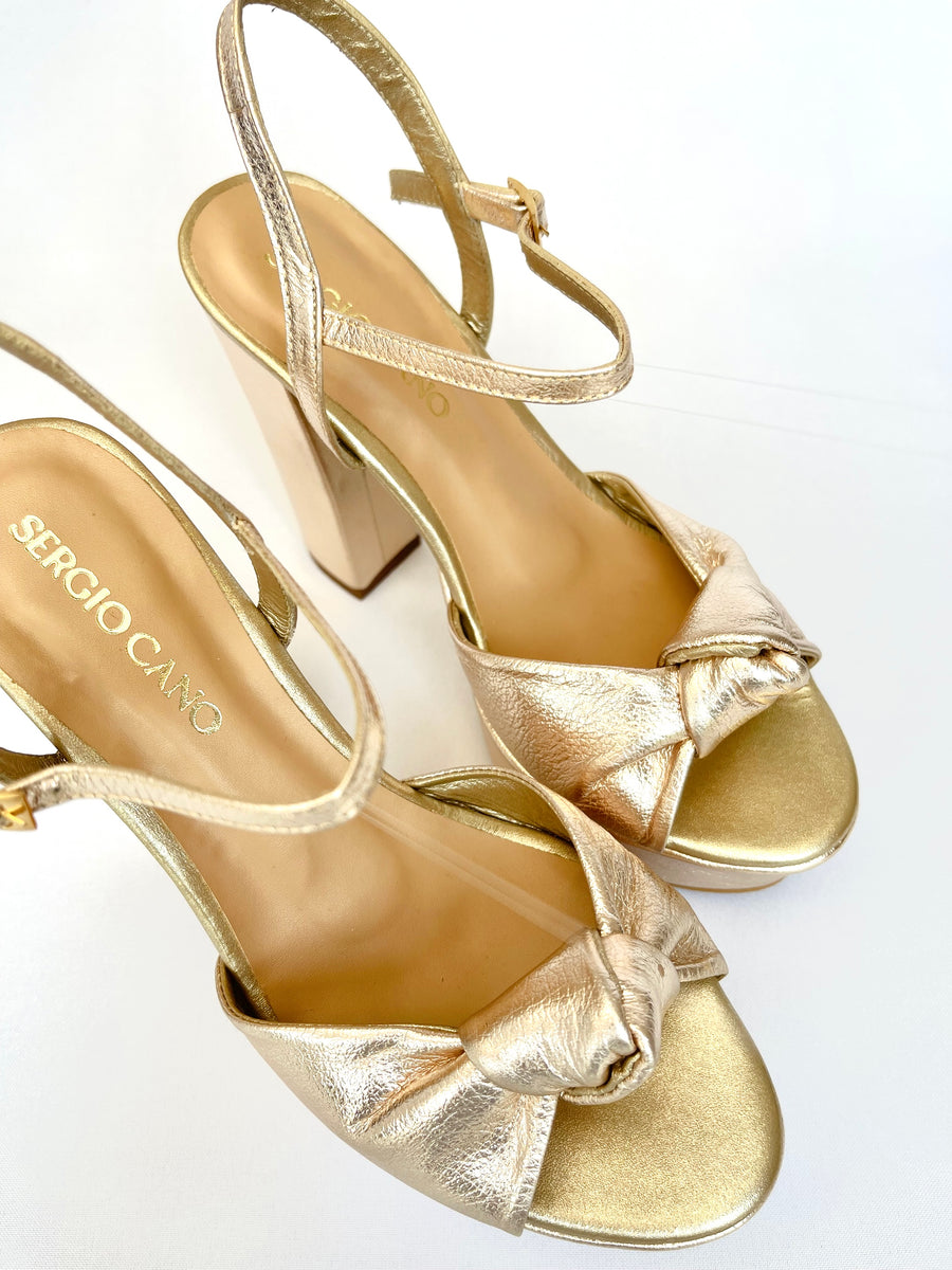 Tacón Cuero 14cm Gold